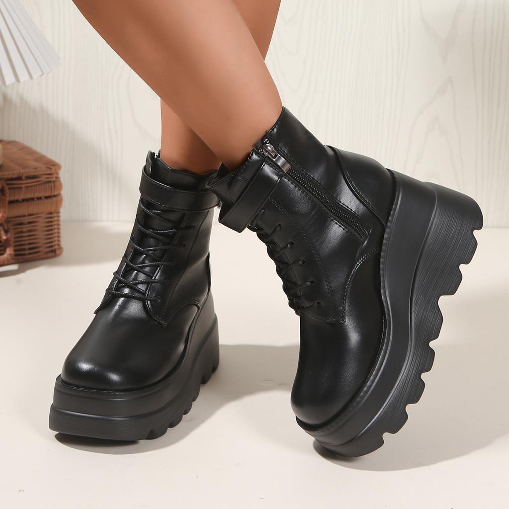 Women Boots Gothic Style Cosplay High Boots Ladies  New Platform Wedges Women Shoes Trend Comfort Long Tube Leather Boots