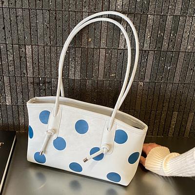 Sweet Polka Dot Handbag College Student Daily Commuting Shopping Bag Women's Large Capacity Shoulder Bag Fashi Simple Handbag