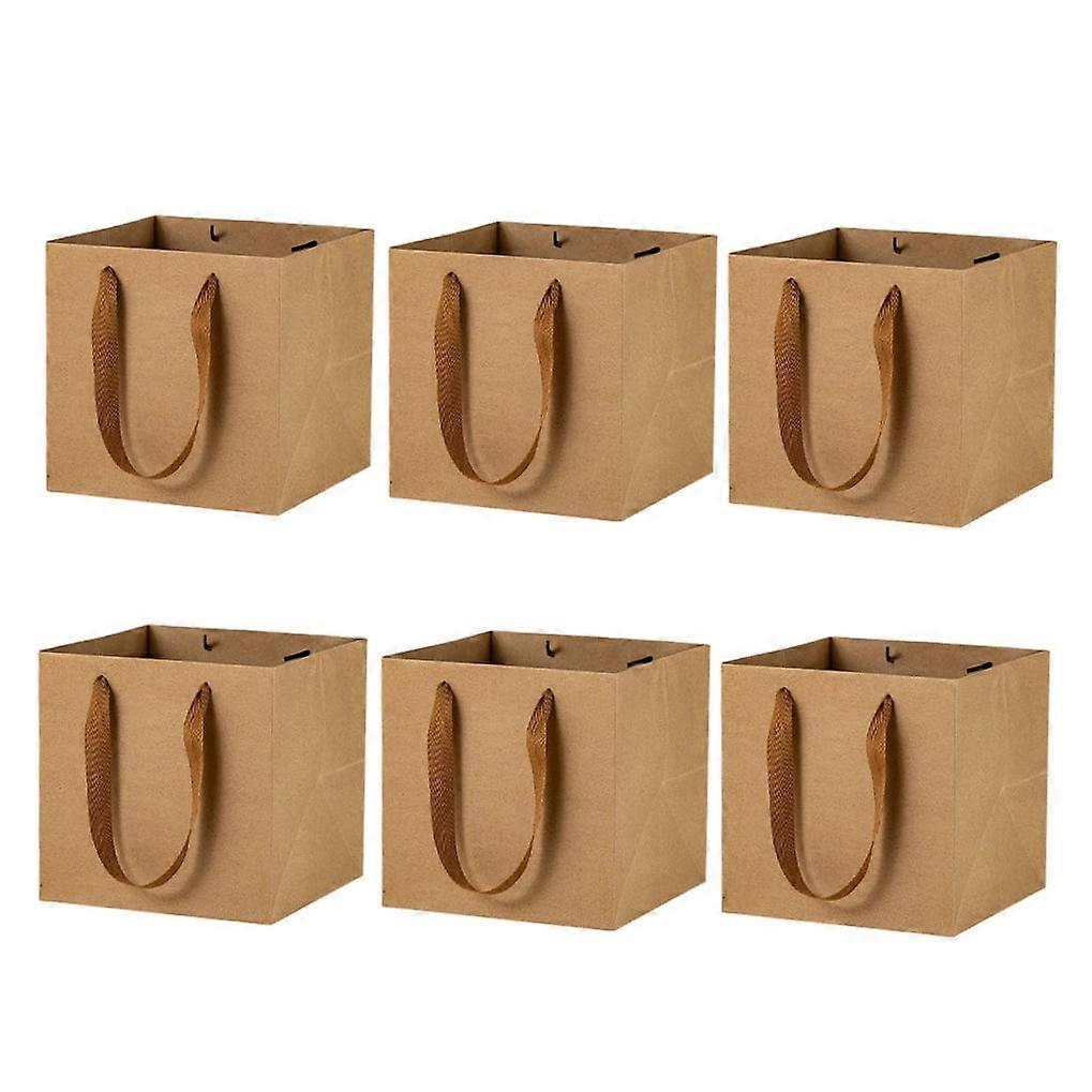 6-pack kraft paper bag, exquisite bonsai packaging shopping bag, brown