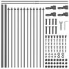 Garden Fence Panel 2 Pcs Gray 3.4 X 0.6 M Powder Coated Steel