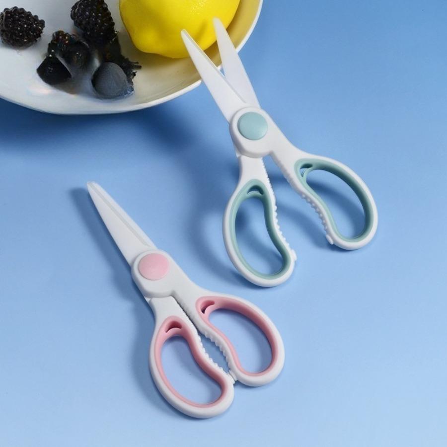 Ceramic Scissors Complementary Food Scissors Noodles Meat Vegetables Fruits Scissors with Cutting Sleeves5