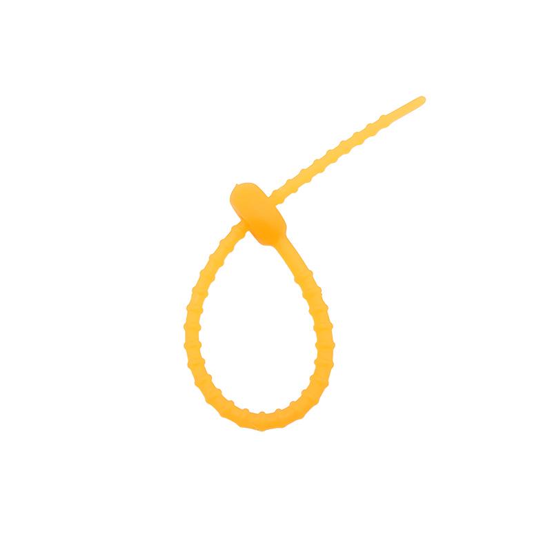 Multicolor TPR Silicone Zip Ties: Elastic Self-Locking, Reusable Cable Organizers & Keychain Pendants.