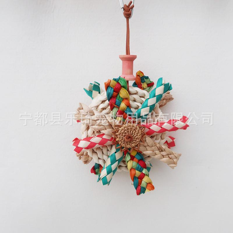 

Parrot Chew Toys Cockatiel Bird Straw Toy Parakeet Shredding Toys Bird Chewing Toy with Metal Hook Colorful Foraging Toys