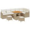 Ensemble de Canapés de Jardin de 9 Pièces avec Coussins Beige Rattan Acacia, Canapé de Jardin 2 Places avec Coussins Beige 3362281