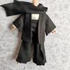 1/12 Samurai Kimono Clothes + Scarf for Clown 6" 6 inches 1:12 Action Figure Doll Clothes (Black)