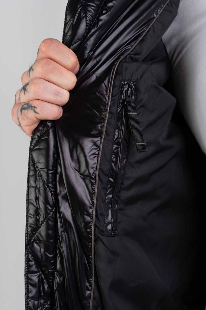 Rockandblue Schwarze Manson Shine Kapuzen-Daunenjacke