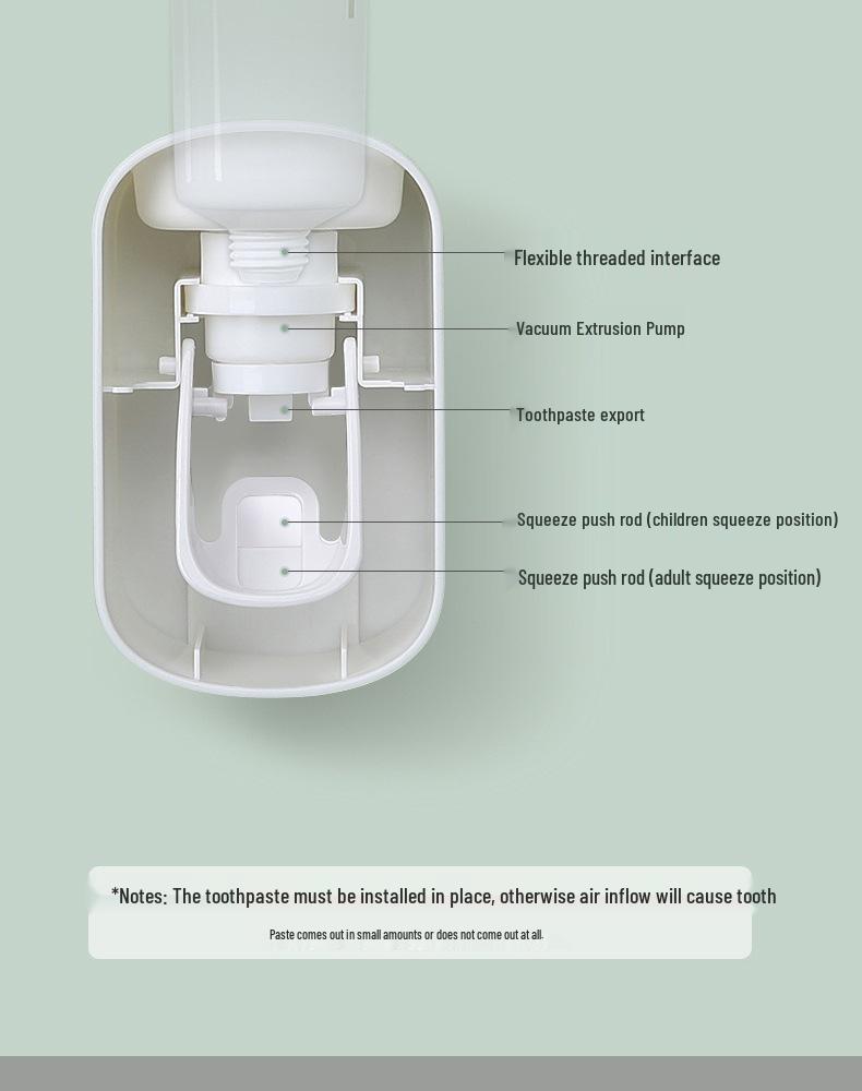 Yikoko Wall-Mounted Automatic Toothpaste Dispenser & Toothbrush Holder