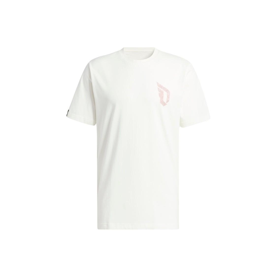 adidas Letter Print Lillard Sports Short-Sleeve T-Shirt Men’s Han Yu White XS