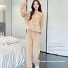 Autumn and Winter Women's Pajamas Home Clothing Set Women's Coral Velvet Thick Warm Clothing Winter Warm Pajamas Home Clothing Set