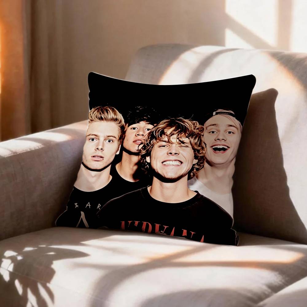 Pop RockSOS Seconds of Summer Pillow Case Pattern Printed Pillowcase For Living Room Sofa Cushion Cover