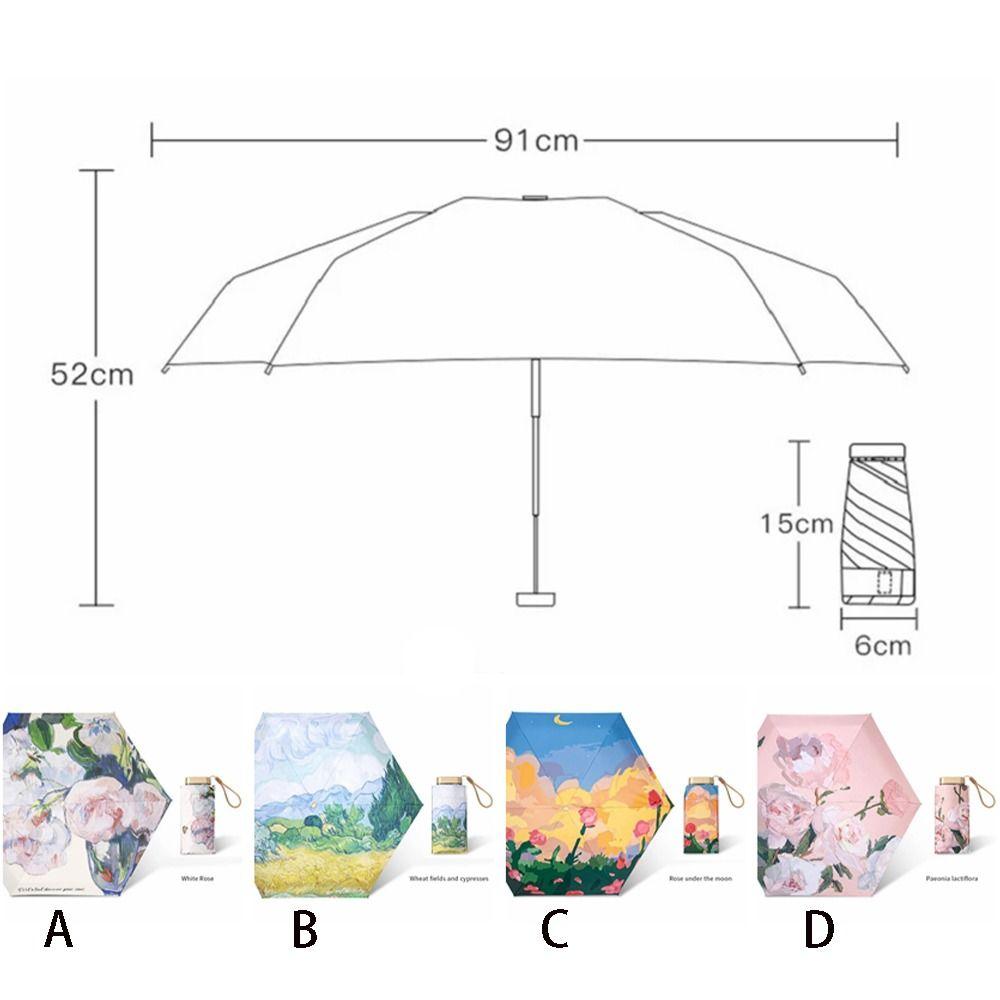 Mini Rain Umbrellas Anti UV Pocket Sunshade Umbrella 6-Folding Parasol  Student