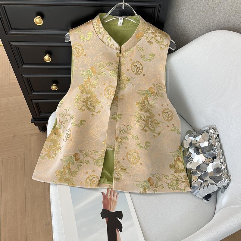 

Вышитый жилет жилет новый высококлассный жилет жилет для мамы топ Сун Цзинь 3XL ([Recommended 138-75kg])