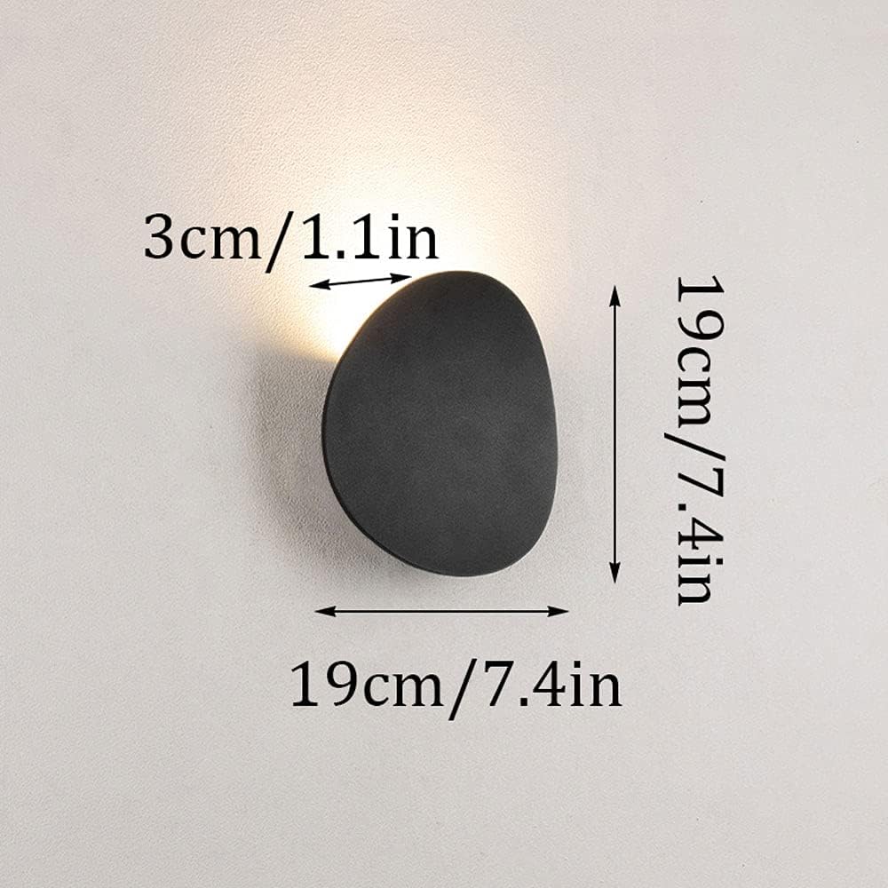Modern Wall Mount Lamp , Flat Round Simple Outdoor Wall Sconce Small Embedded Black White Wall Light Matte Die-cast Aluminum Waterproof Wall Lamp