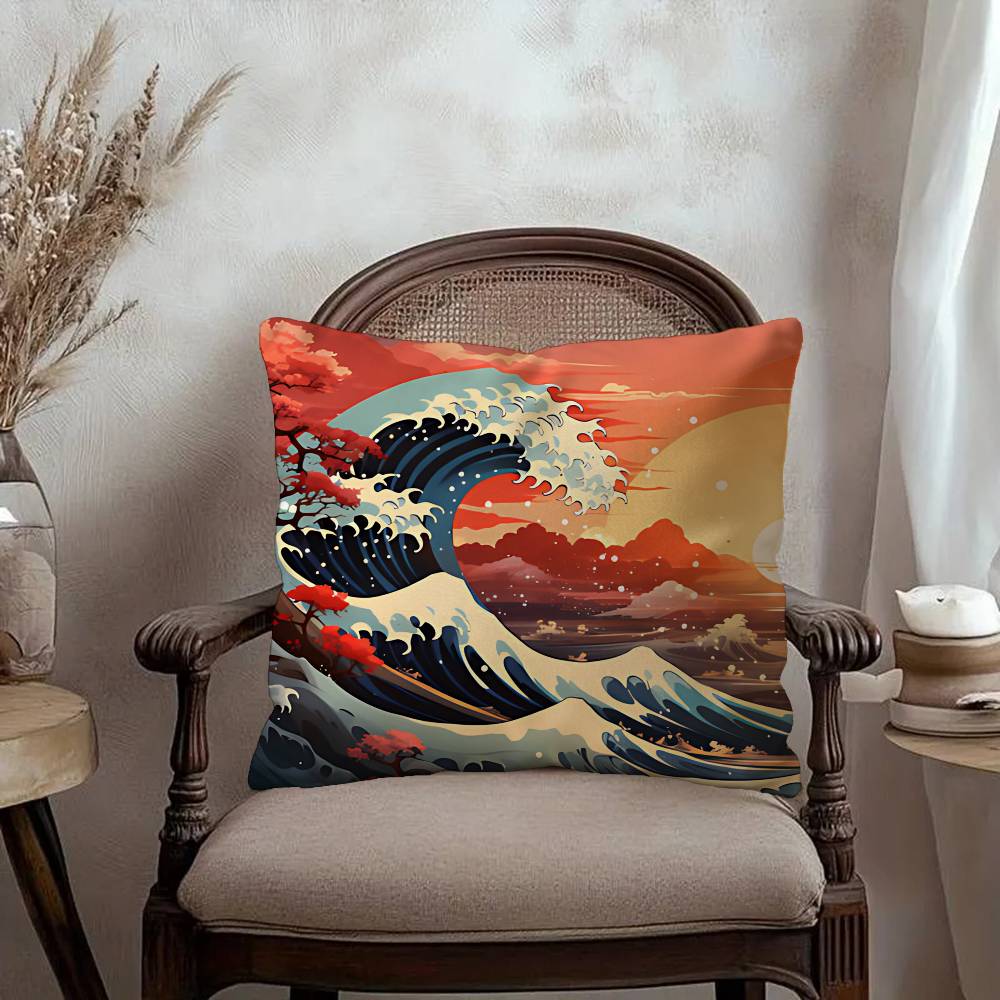 H-Hokusai O-Ohara K-Koson Lucky Dragon pillow cover sofa cushion cover home room decoration children gift