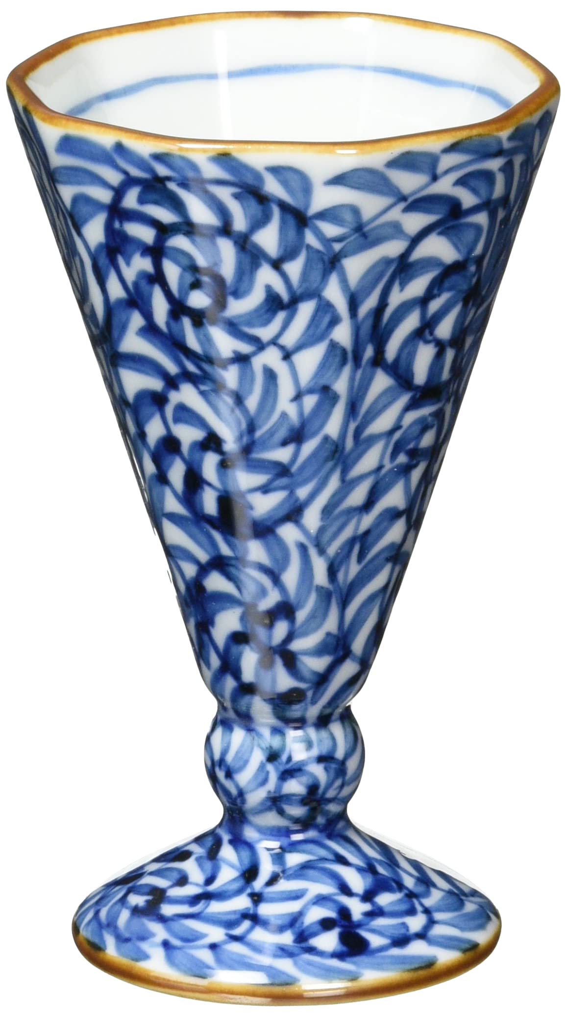

Hasami ware, Hayashi Kuro Kiln, Splendid Old Imari style sake cup, Octopus arabesque pattern, 009018-778
