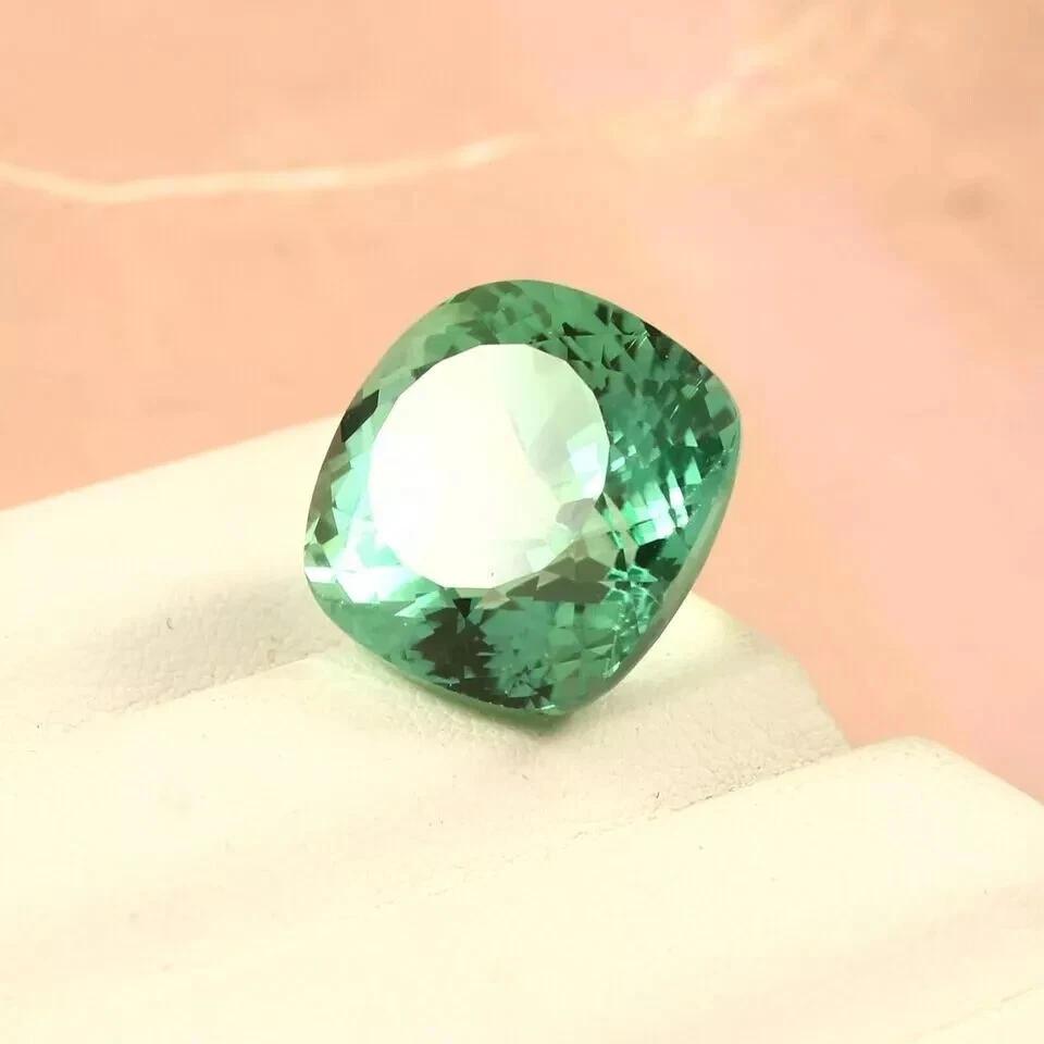 6-8 Ct Natural Awesome Ceylon Green Sapphire Cushion Fabulous Gemstone