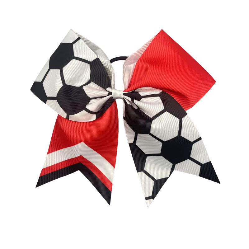 European Popular World Cup Double Color Bow Hair Tie for Kids