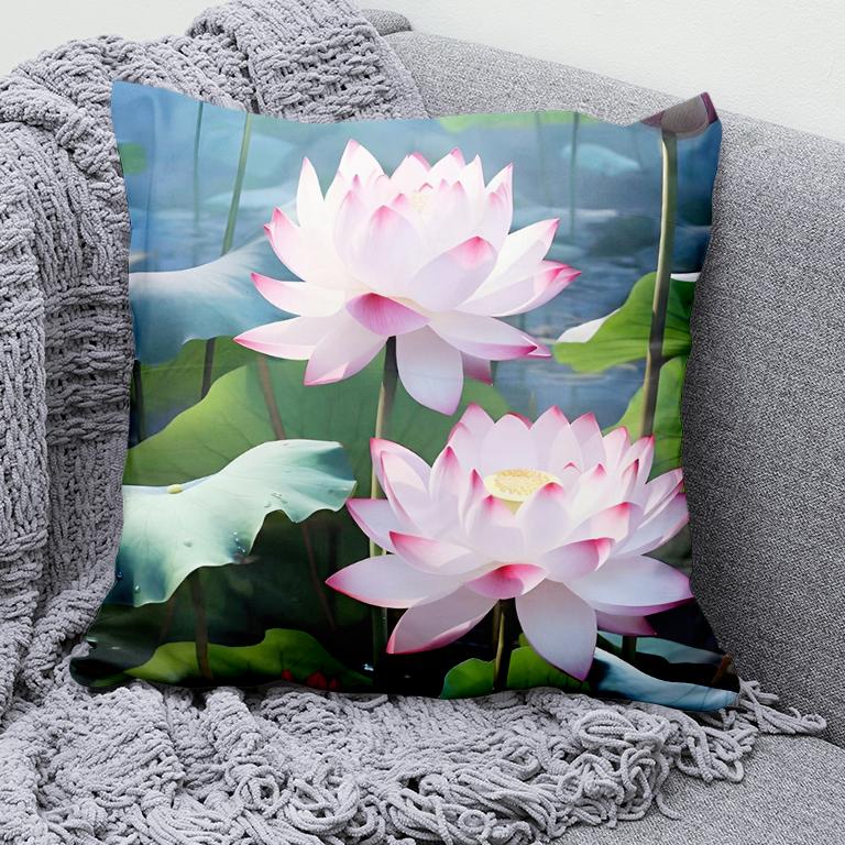 Car Living Room Sofa Cushion Cover Luxury Home Decoration Pillow Cover Chinese Style Lotus Koi Pattern