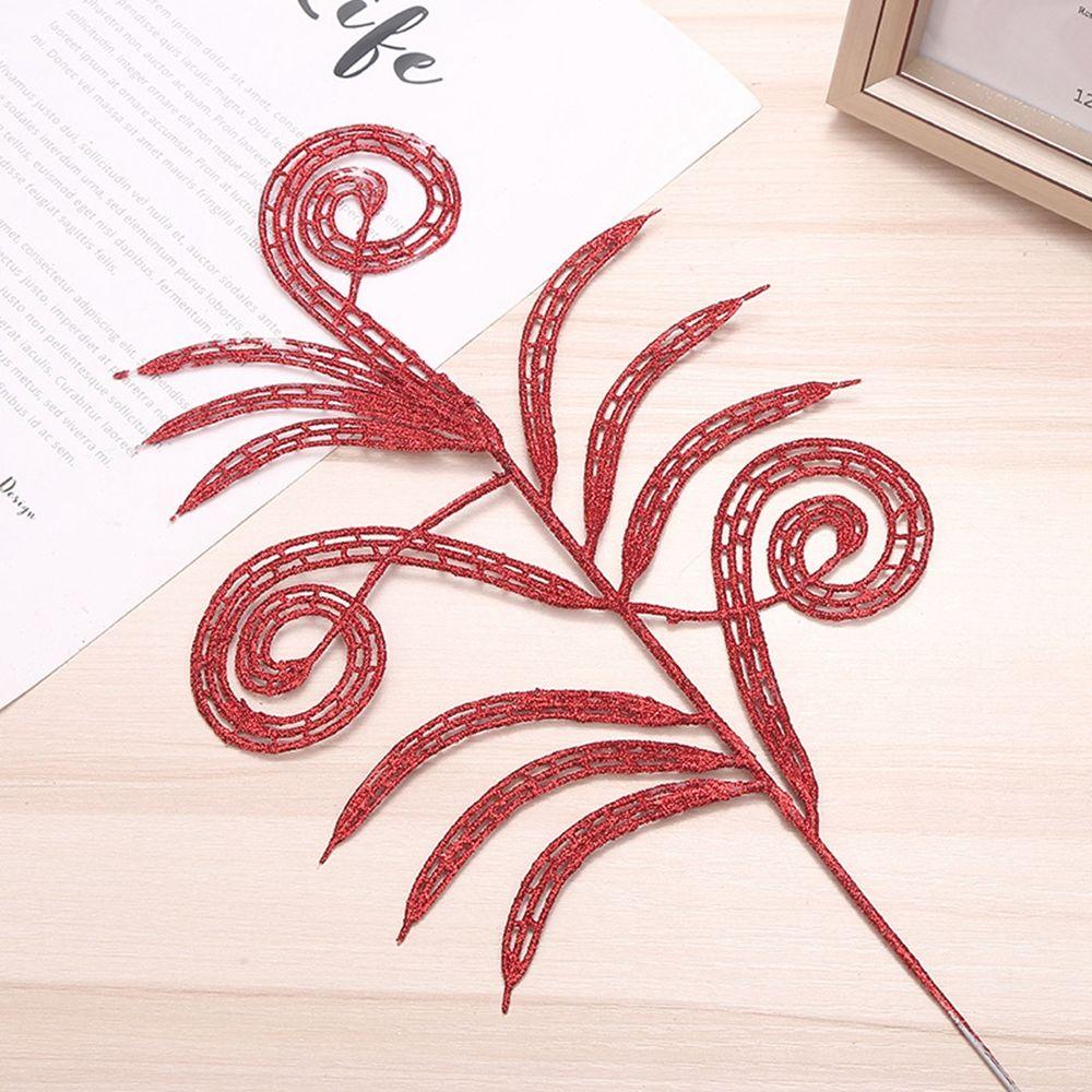 Wedding Home Glitter Glitter Leaves Christmas Tree Decor Artificial Flower Christmas Decorations