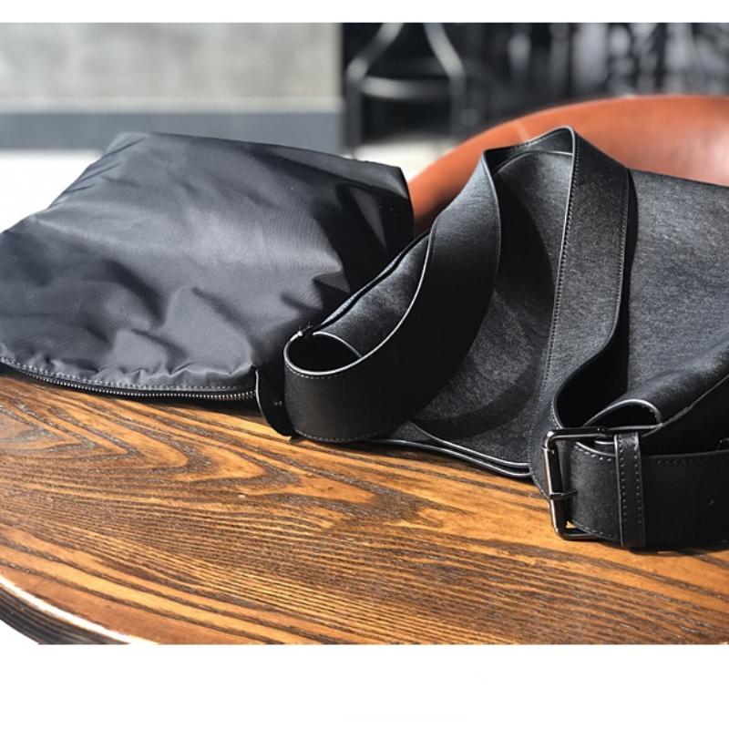 Leisure Women Big Bag Genuine Leather Wide Belt Bucket Bag Soft First Layer Cowhide Shoulder Bag