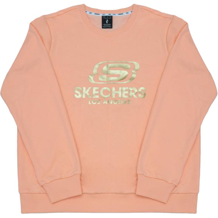 Skechers Trendy Printed Letter Logo Sports Casual Comfortable Crew Neck Pullover Sweatshirt Women sweatshirt RF-L223W912-00X5 M