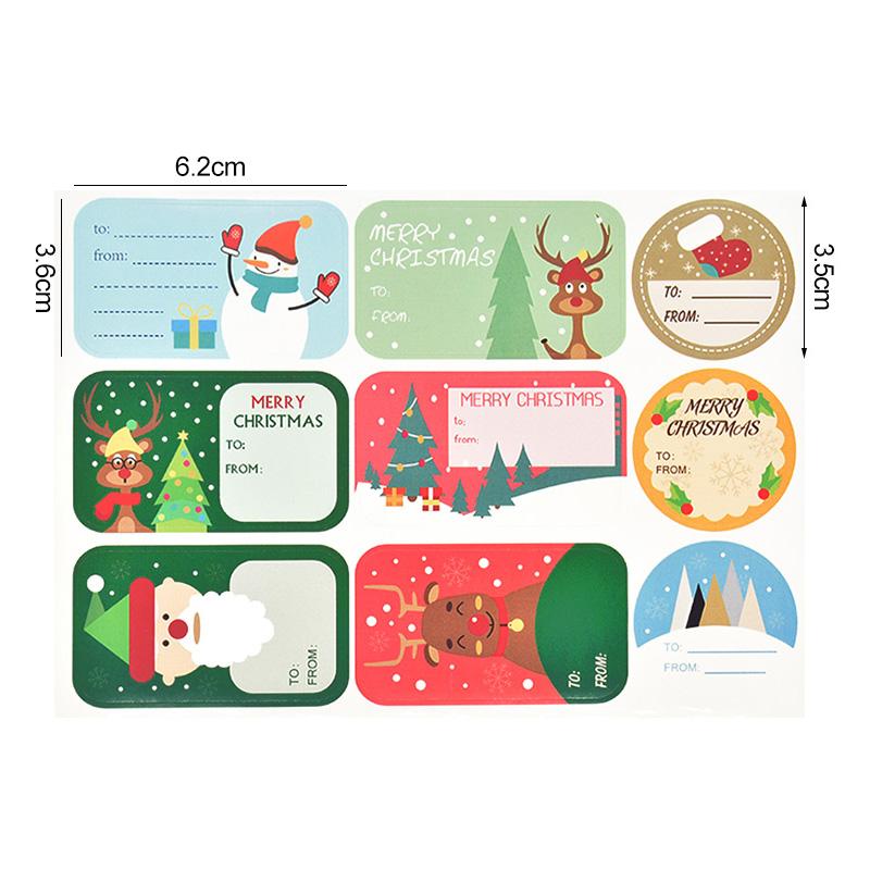 108Pcs/12Sheets Merry Christmas Gift Name Tags Present Seal Label Stickers Christmas Gift Package Decoration DIY XMAS Stickers