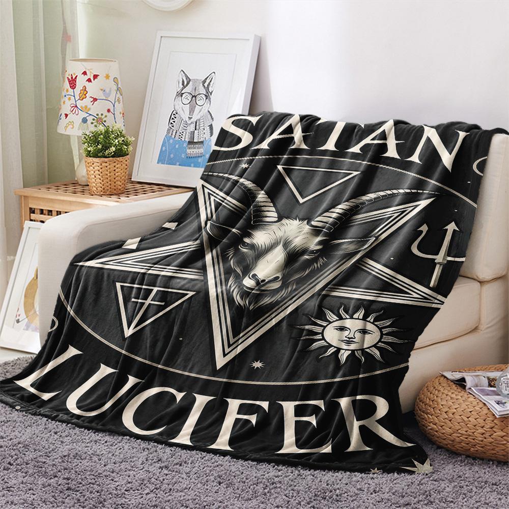 1PC Religion Print FlAannel Blanket, High quality Comfortable for All Seasons, Home Decor, Warmth and Comfort