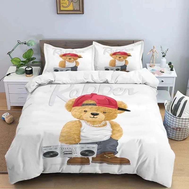 Bärenmuster Digitales Bettwäscheset Einzelbett Twin Full Queen King Size Polyester Schlafzimmer Bettbezug Aldult Kinder Steppdeckenbezug Set