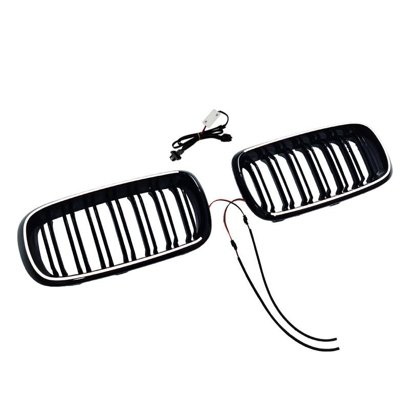 For BMW Grille LED Light Grille X5 X6 M F15 F16 F85 F86 ABS Glossy Black Racing Grille 2014-2018