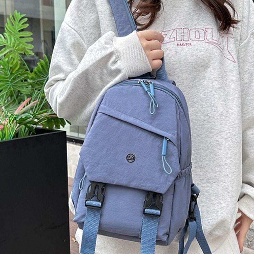 

Anti Theft Women Nylon Backpack Japanese Style Student Schoolbag Travel Shoulder Bag Student зелений