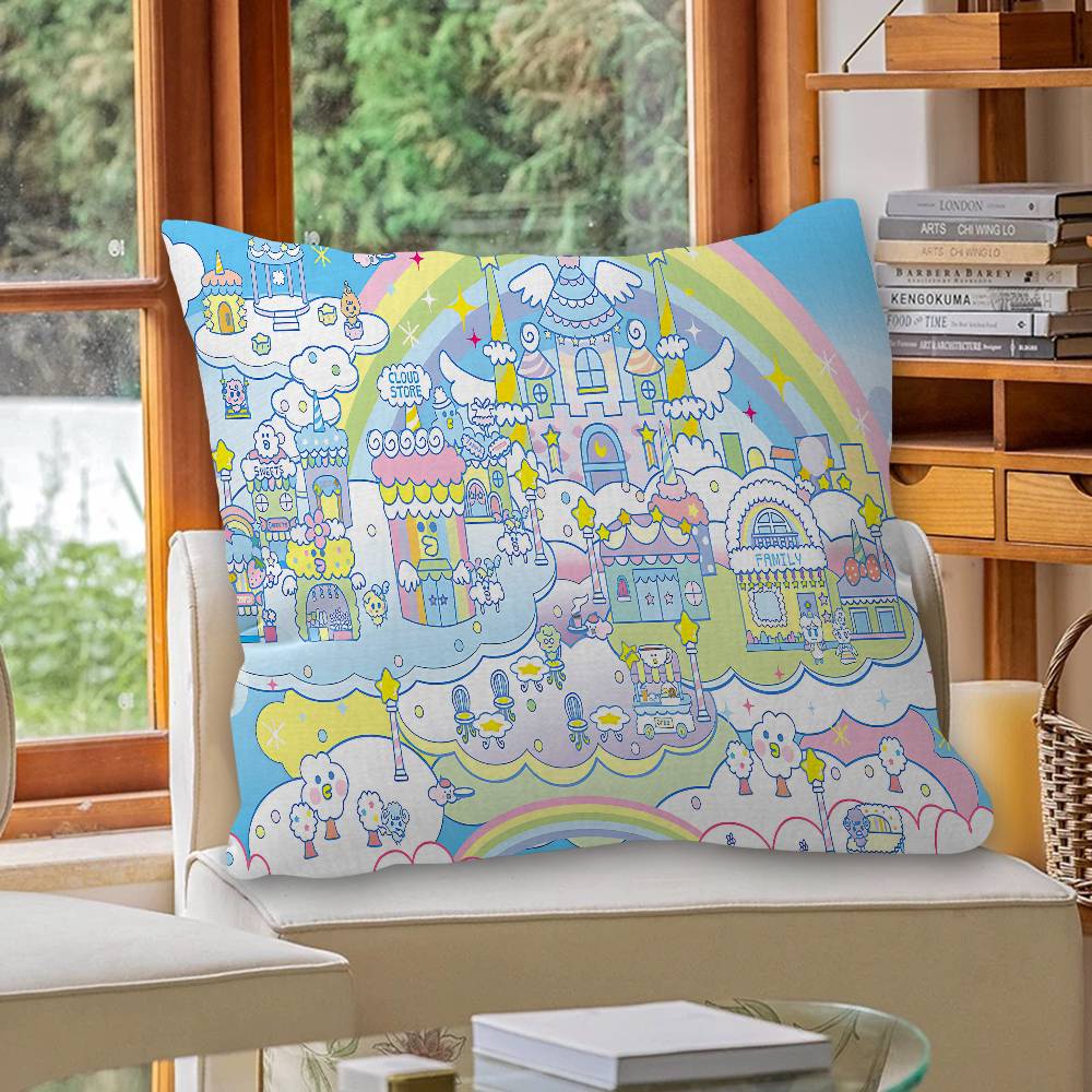 Game Cute Cartoon T-Tamagotchi Pillow Anime Pillow Sofa Bed Head Pillow Cover Cushion Cover 45x45 Cm Fashion
