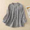 Women's Versatile Spring/Summer Cotton Linen 3/4 Sleeve Loose Casual Cardigan Shirt