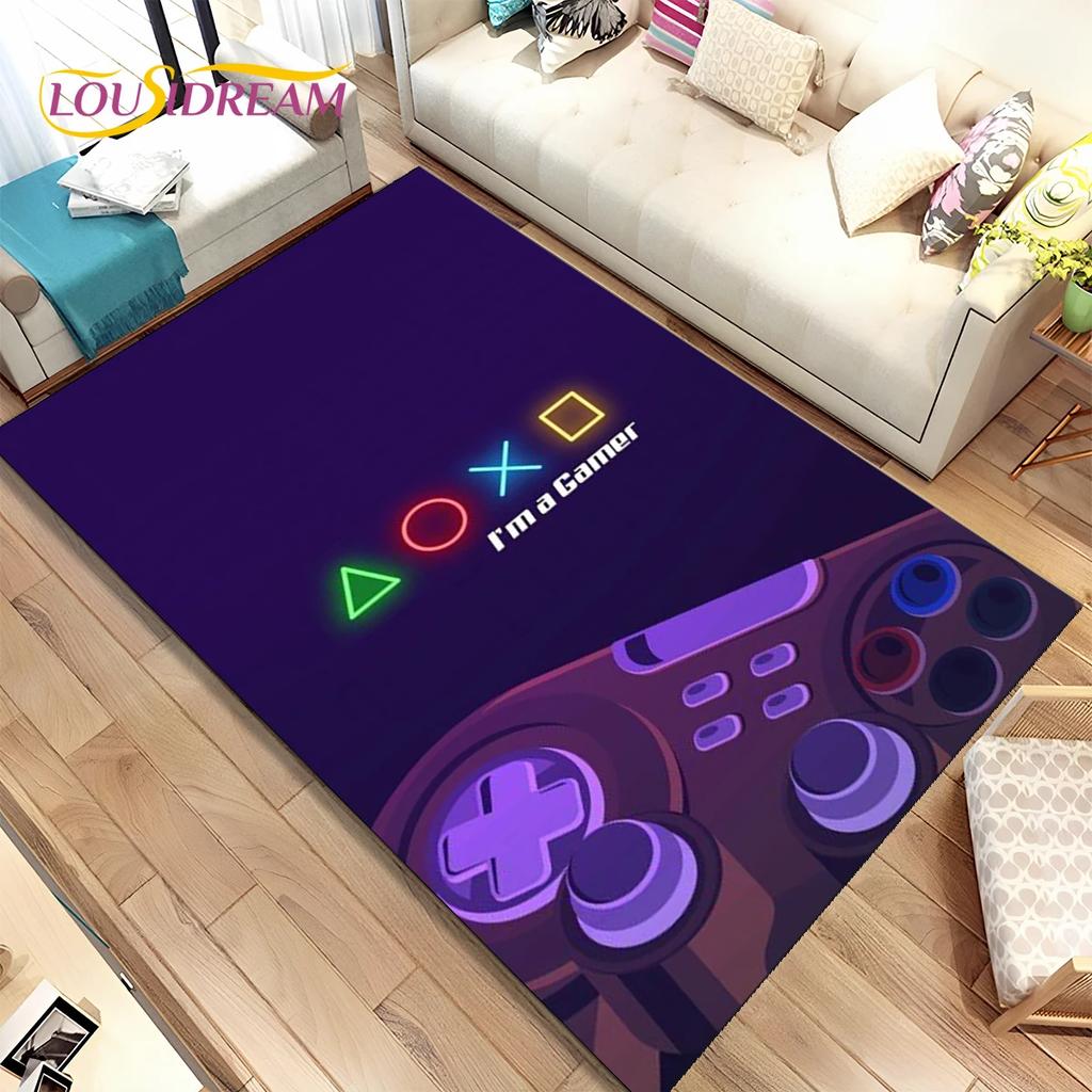 Kreslená hra Hráč Gamepad Koberec Koberec do obývacího pokoje Ložnice Domácí dekorace, Podložka Protiskluzová Dekorace Dětská Herna Pohovka Rohožka