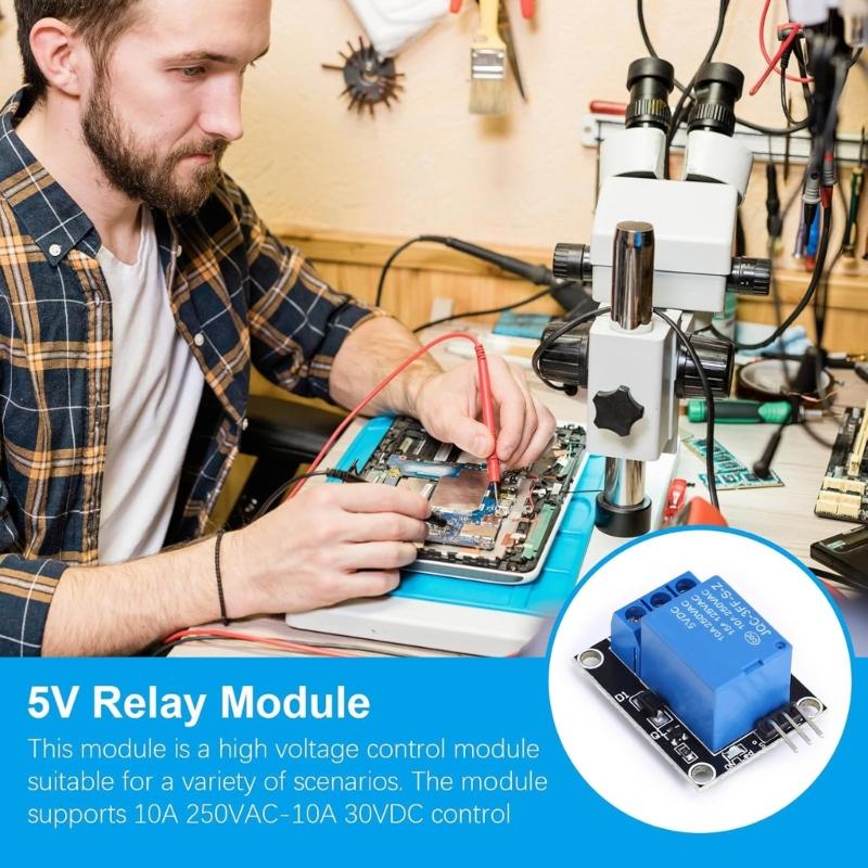 Pack Of 5 Single Channel Relays Modules Board  12V Relays Modules Board Single Channel Relays Modules for Home Automation