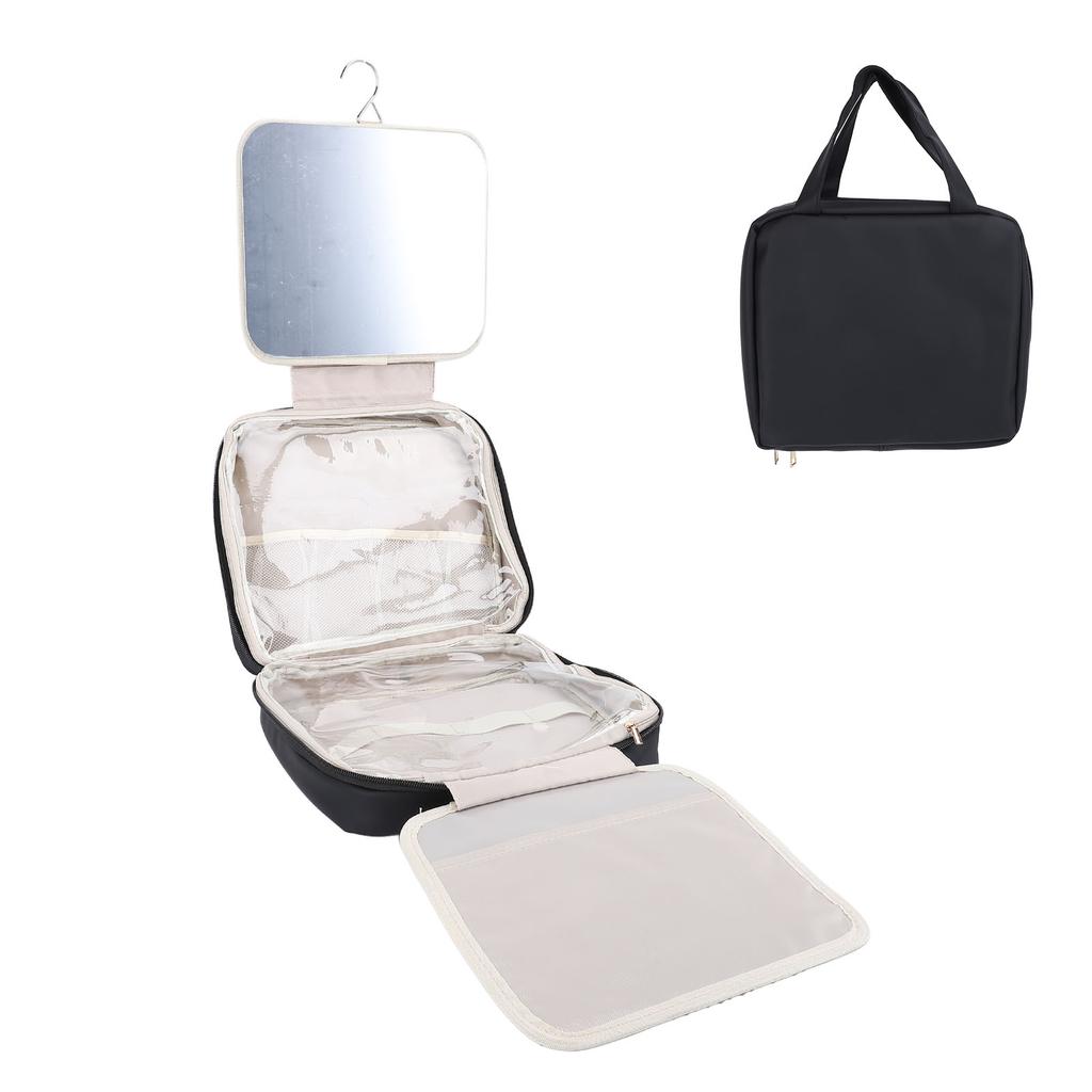Hanging Hook Travel Toiletry Bag Travel Makeup with Mirror Portable Travel Makeup Case for Travel