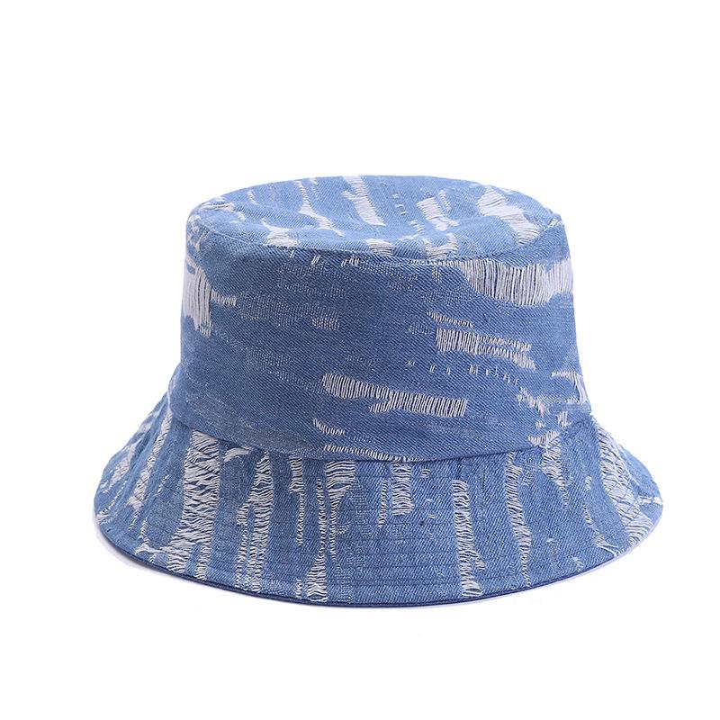 Spring and autumn grinding hat female personality cowboy bucket hat retro sunshade basin hat double-sided bucket hat