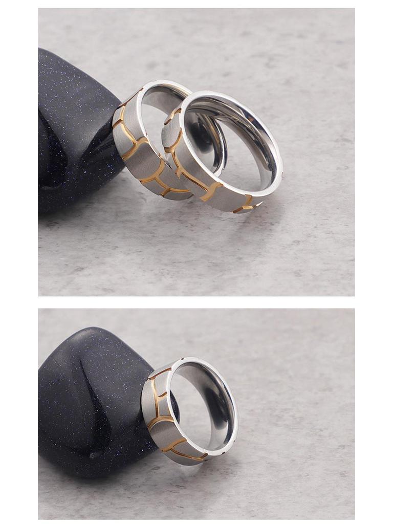 Titanstahl Zweifarbige Partnerringe – Gravierbarer Koreanischer Modeschmuck für Männer und Frauen.