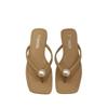 Summer New Toe Square Head Flat Bottom Fashionable and Comfortable Lazy Drag Light Casual Flip-flops