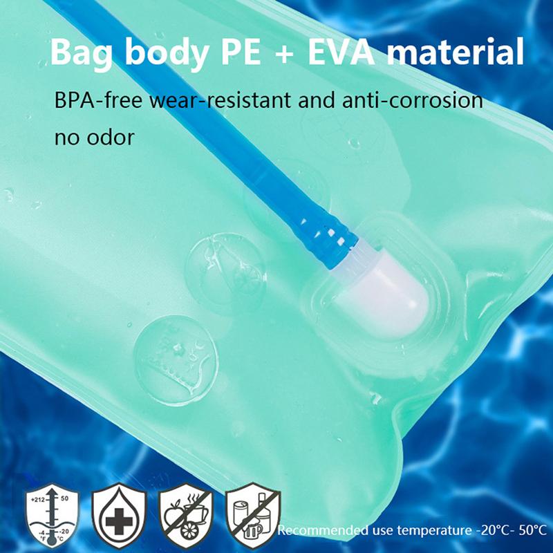 Folding Water Bag With Drinking Tube 2L Hydration Bladder Leak Proof Outdoor Tools Accessory Hydration Pack Hiking Water Bag