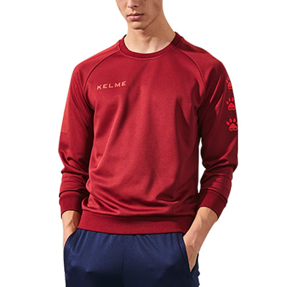 

[Kelme] Свитшот мужской пуловер с длинным рукавом и круглым вырезом для тренировок с принтом (Вино Красное М)