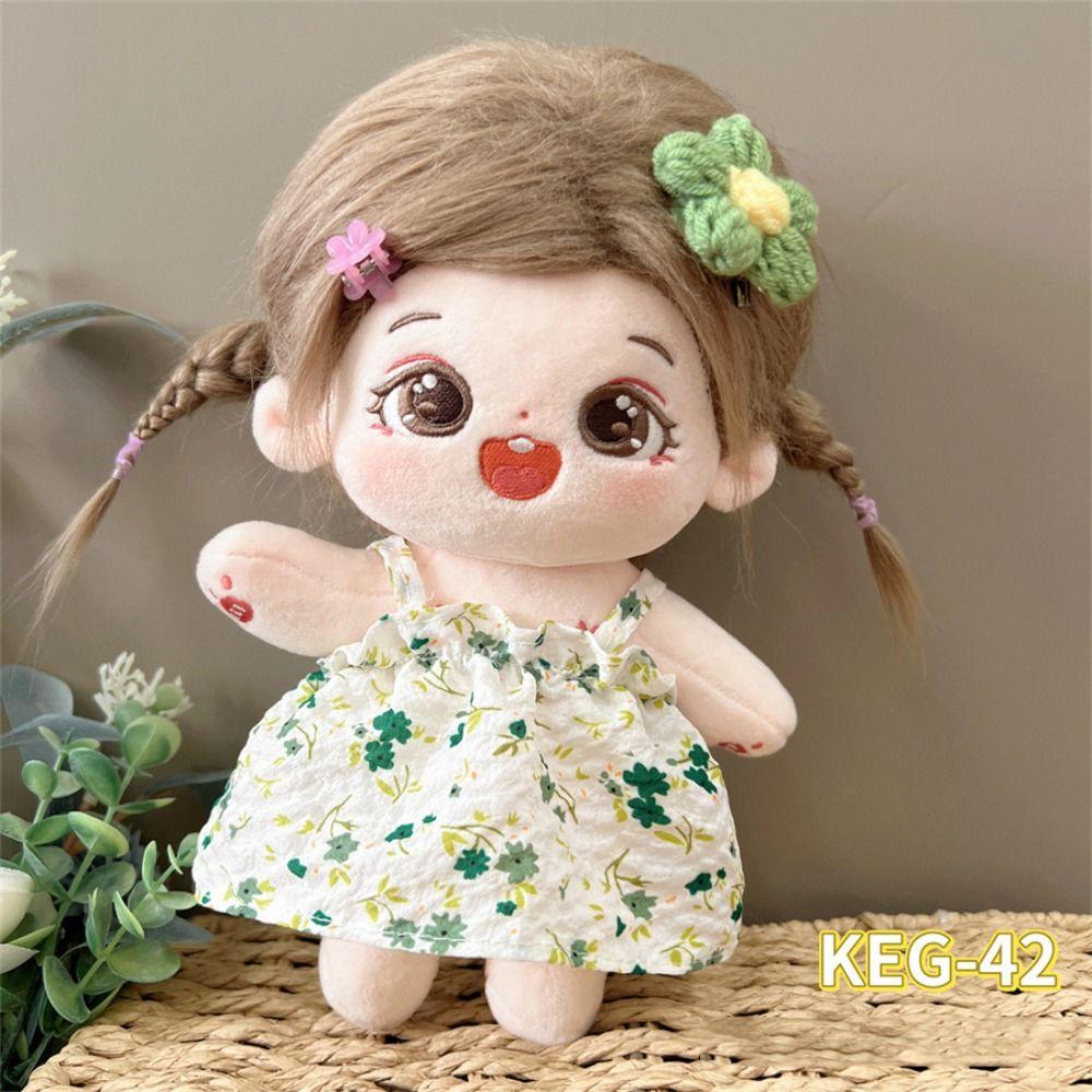 20cm Puppenkleidung Hübsches Kleid Kopfschmuck Kpop Plüschpuppen Outfit Spielzeug Anziehkleidung Rock Baby-Puppe Zubehör Lässiger Anzug
