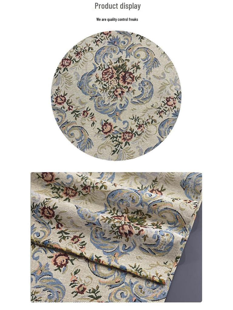 Premium Small Rose Jacquard Linen Fabric for Dress and Bag