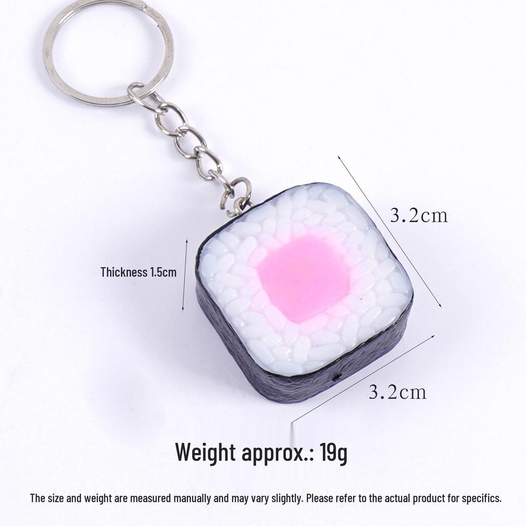 PVC Sushi Onigiri Keychain: Japanese Cuisine Nori-Wrapped Rice Bag Charm