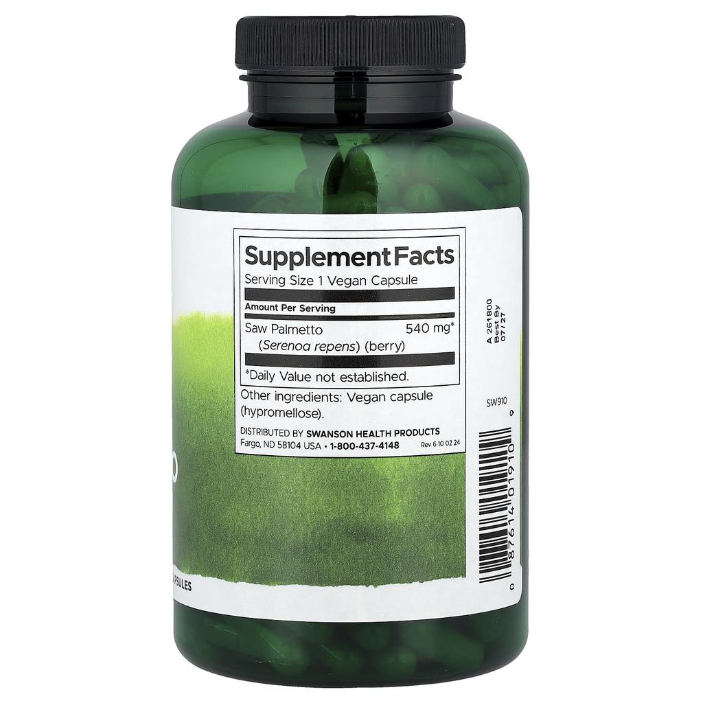 Full Spectrum Saw Palmetto, 540Mg, 250 Capsules