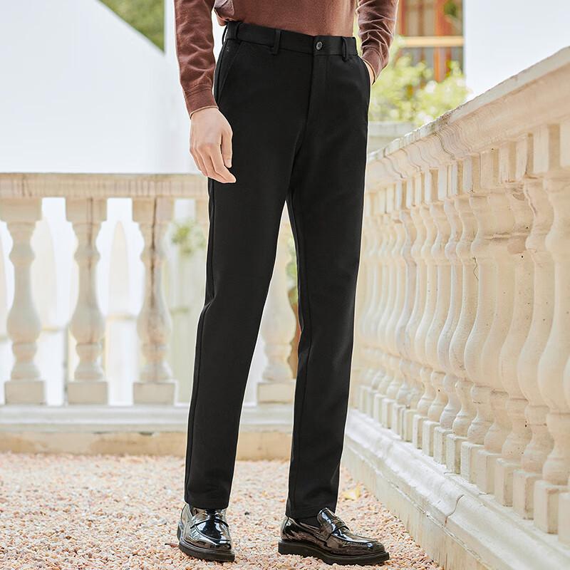 Baoxiniao Men's Lightweight Brushed Business Casual Straight-Leg Trousers