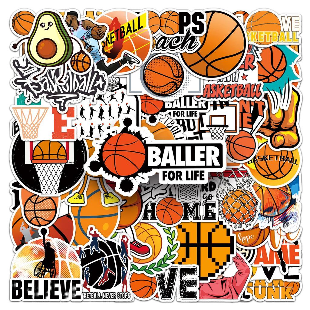 50Pcs Cartoon Basketball Sports Stickers Graffiti Ipad Car Guitar Diy Personalized Wall Sticker Toys Decoration