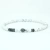 Stylish Men Skull Bracelet 4mm Onyx Howlite Obsidian Stone Strand Braslet Street Cool Riding Wrist Accessories Pulseria Hombre