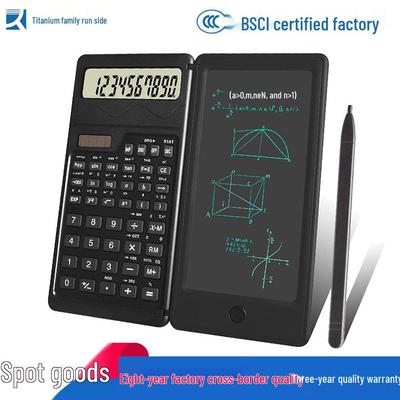 S3 Portable Solar-Powered Scientific Calculator with Foldable Handwriting Tablet