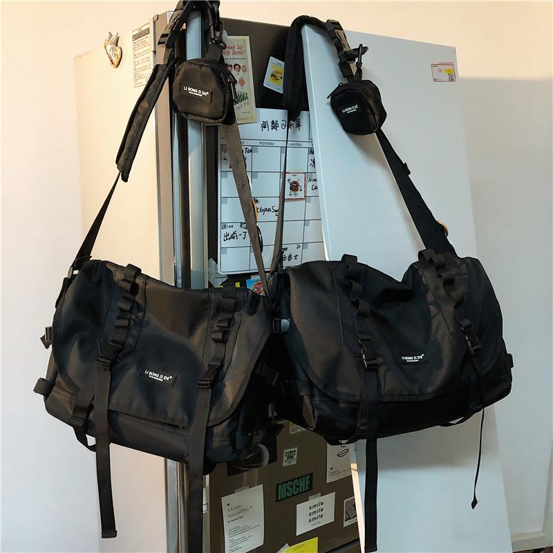 Large Capacity Techwear Style Hip Hop Messenger Crossbody Bag Men Women Multifunction Combined Single Shoulder Travel School Bag
