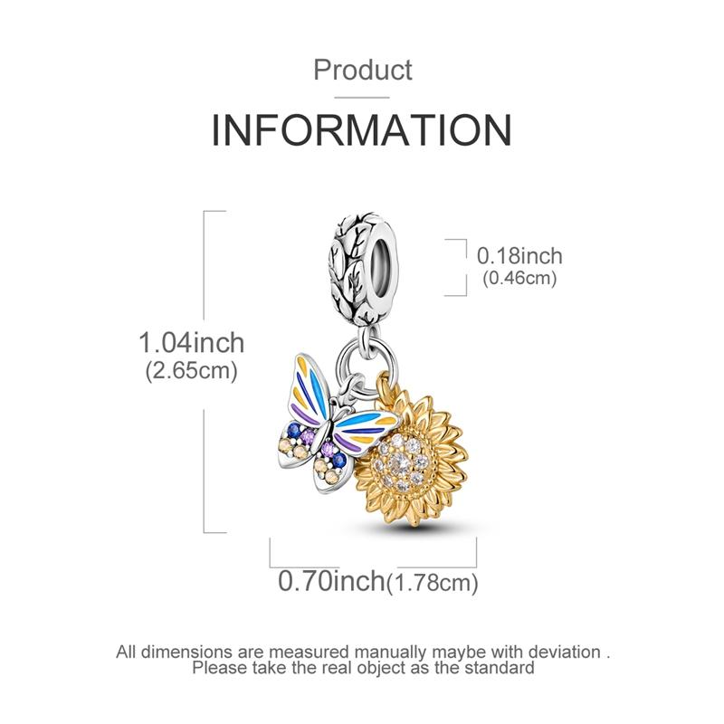 Copper Flower Sunflower Pendant Cross Beer Golden Charms Beads Fit Women Bracelet Jewelry Diy Gifts